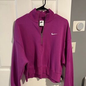 Nike Women's Magenta Half-Zip Sweatshirt